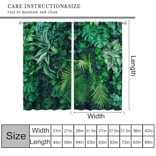 Tropical Palm Leaves Window Curtain, Summer Jungle Garden Nature Eco Theme Plant Window Drapes for Living Room Bedroom 42" W X 45" L(No Blackout) - color: Flamingo-11, size: 20.5"W x 45"L (Pack of 2)