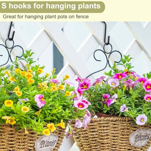 ESFUN 30 Pack 2.4 inches S Hooks for Hanging on Wire Shelves, Black S Shaped Hanging Hooks Hangers Pan Holder Pot Wire Rack Hooks for Kitchenware Spoons Pans Pots Utensils Jeans Bags Towels Plants, - size: 2.4 inch
