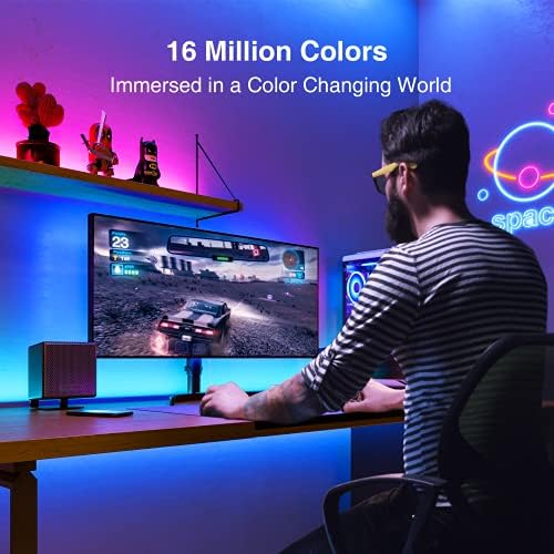 Battery Powered LED Strip Lights 20 inch x 4 Pack, Wireless LED Strip Lights for Bedroom Color Changing APP Remote, Led Lights for TV, Kitchen Under Cabinet Lighting, Shelves, Under Counter, Closet - color: RGB 4Pack