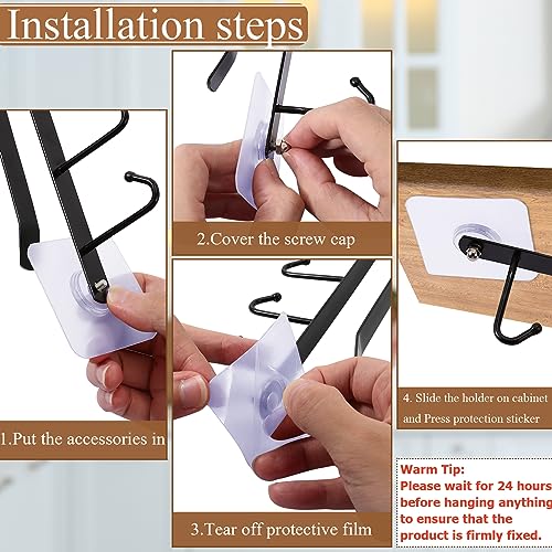 6Pcs Mug Hooks Under Cabinet,Adhesive Coffee Cups Holder Hanger no Drilling,Mug Hanger Under Shelf,Under Cabinet Mug Holder with 6 Mug Hooks for Kitchen Cabinet Shelf (White) | Adhesive Coffee Cups Holder Hanger, No Drilling, Mug Hanger Under Shelf with 6