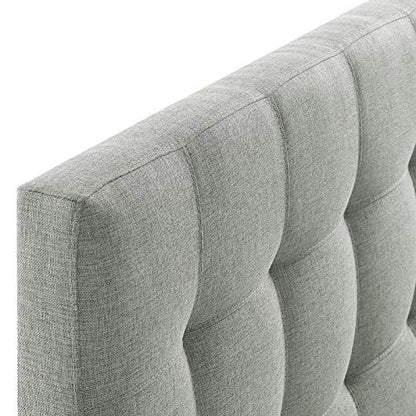 Modway AMZ-5041 Lily Tufted Linen Fabric Upholstered Queen Headboard in Gray - color: Gray, size: Queen