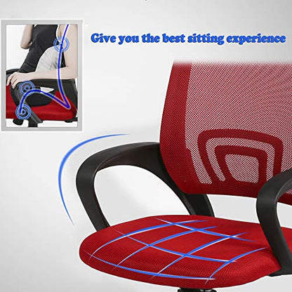 Office Chair Ergonomic Cheap Desk Chair Mesh Executive Computer Chair with Arms for Back Pain, Set of 2 - color: Red, size: 2 Pcs