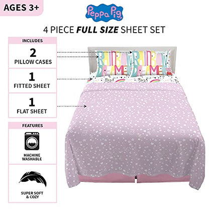 Franco Kids Bedding Super Soft Sheet Set, Full, Peppa Pig - color: Peppa Pig, size: Full