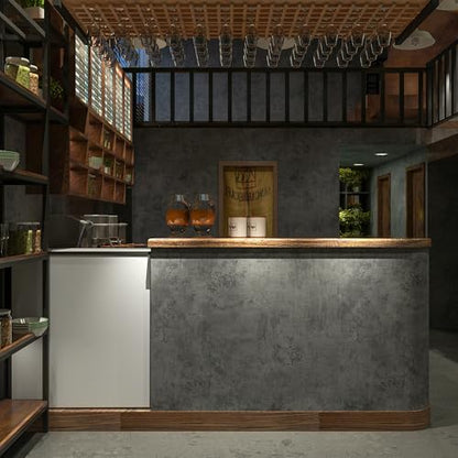 3yecao 16"×197" Extra Thick Dark Blue Grey Concrete Wallpaper Peel and Stick Waterproof Gray Concrete Contact Paper Vinyl Wrap 3d Faux Adhesive Cement Tile Sticker for Kitchen Island Bedroom Gym Walls - color: Grey Blue, size: 16" x 197"