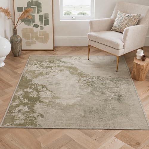 BEIMO 5X7 Modern Abstract Area Rug, Washable Non Slip Soft Living Room Rug | Artistic Rug in Dusty Beige, Soft Faux Wool Rug for Bedroom and Dining Room, Non-Shedding, Easy Care, Lightweight, Low Pile - color: Dusty Beige, size: 5' x 7' (Rectangular)