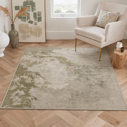 BEIMO 5X7 Modern Abstract Area Rug, Washable Non Slip Soft Living Room Rug | Artistic Rug in Dusty Beige, Soft Faux Wool Rug for Bedroom and Dining Room, Non-Shedding, Easy Care, Lightweight, Low Pile - color: Dusty Beige, size: 5' x 7' (Rectangular)