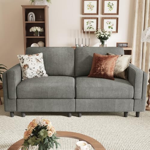 Loveseat Sofa Couch for Living Room, Modular Sectional Small Couch, Grey | Comfy Living Room Chair with Deep Seat, 2-Seat Sofa Chair for Apartments Dorms Offices - color: Grey, size: Loveseat
