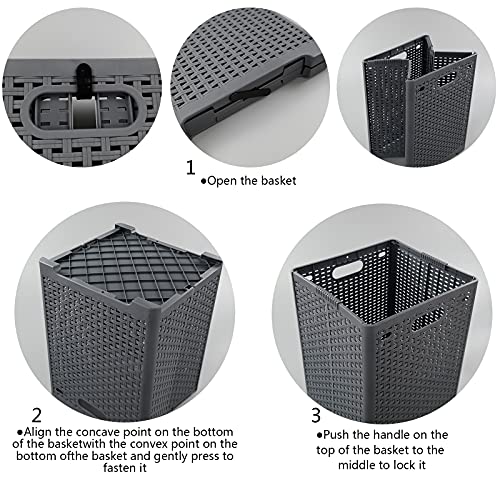1-Pack Collapsible Laundry Hamper, Foldable Laundry Baskets, Gray | Dirty Clothes Hamper for Bathroom, Bedroom, Dorm Room & Laundry Room