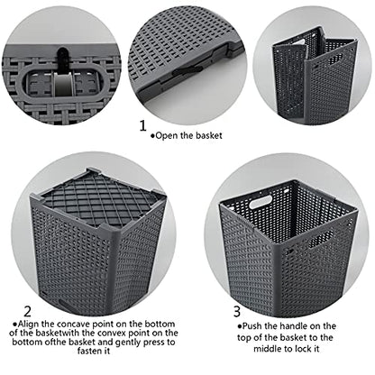 1-Pack Collapsible Laundry Hamper, Foldable Laundry Baskets, Gray | Dirty Clothes Hamper for Bathroom, Bedroom, Dorm Room & Laundry Room