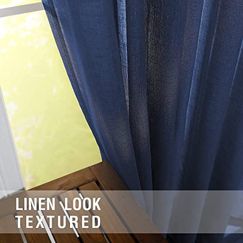 KOUFALL Navy Blue Curtains 84 Inch Length,Sheer Rod Pocket Linen Look Dark Blue Masculine Nautical Curtains for Boys Bedroom Living Room 2 Panels Set Indigo - color: Navy Blue, size: 52"W x 84"L (Pack of 2)