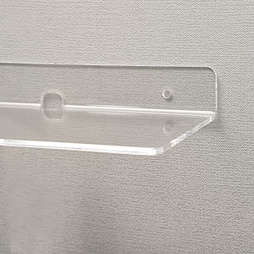 4 PCS Clear Small Acrylic Floating Wall Shelves,9 Inch Adhesive Display Shelf for Nintendo Switch/Smart Speaker/Security Cameras/Action Figures,No Damage Expand Wall Space - color: Clear With Adhesive Tape and Screws
