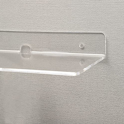 4 PCS Clear Small Acrylic Floating Wall Shelves,9 Inch Adhesive Display Shelf for Nintendo Switch/Smart Speaker/Security Cameras/Action Figures,No Damage Expand Wall Space - color: Clear With Adhesive Tape and Screws