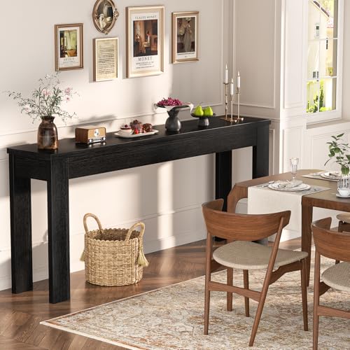 Console Table for Entryway, 47" Farmhouse Sofa Tables Narrow Long | Entry Way Table Behind Couch, Hallway Table for Entrance, Living Room, Foyer, Embossed Black - color: Embossed Black, size: 47"