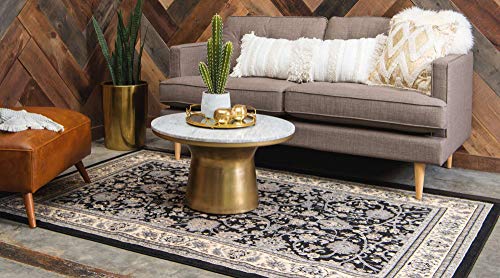 Unique Loom Sialk Hill Collection Area Rug - Washington (2' 2" x 3' 1" Rectangle Black/Gray) - color: Black/Gray, size: 2'2" x 3'1" (Rectangular)