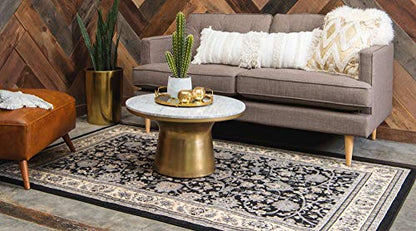 Unique Loom Sialk Hill Collection Area Rug - Washington (2' 2" x 3' 1" Rectangle Black/Gray) - color: Black/Gray, size: 2'2" x 3'1" (Rectangular)