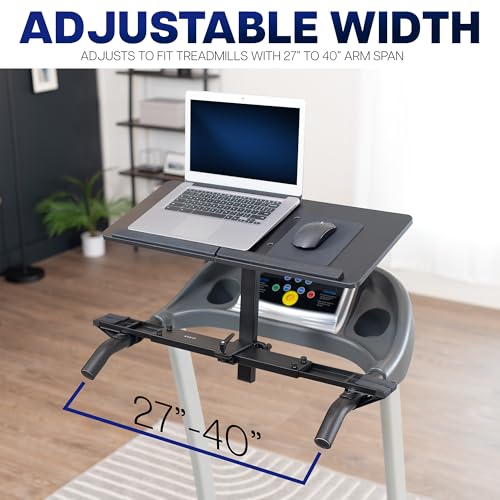 VIVO Universal Wooden Laptop Treadmill Desk, Adjustable Ergonomic Notebook Mount Stand for Treadmills, Includes Mouse Pad and Wrist Support, Stand-TDML4 - size: 27” x 11”