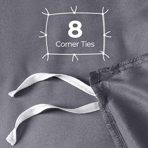 Duvet Cover Full, 3 Piece Cotton Like Polyester With Zipper Closure, Grey | Extra Soft and Breathable, Wrinkle & Fade Resistant, Includes Duvet Cover and 2 Pillow Shams, Comforter Not Included, OekoTex - color: Grey, size: Full - Duvet Cover Set