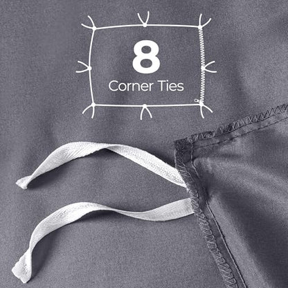 Duvet Cover Full, 3 Piece Cotton Like Polyester With Zipper Closure, Grey | Extra Soft and Breathable, Wrinkle & Fade Resistant, Includes Duvet Cover and 2 Pillow Shams, Comforter Not Included, OekoTex - color: Grey, size: Full - Duvet Cover Set