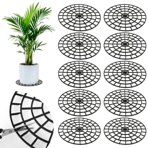 10 PCS Plant Risers for Pots, 11 Inch Plant Level Pot Elevator, Patio & Deck Floor Protector Base, Adjustable Planter Pot Trivets Stands for Indoor Outdoor Garden