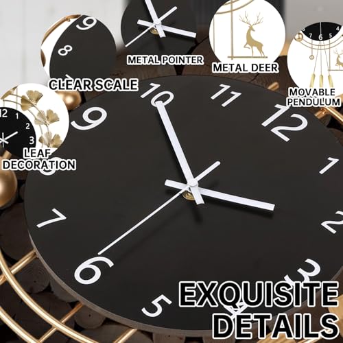 SIN&MI Large Wall Clocks for Living Room, Metal Wall Art Decoration,Silent Non Ticking,Battery Operated Oversized Round Modern Wall Clock for Bedroom,Farmhouse,Office Wall Decor/16 * 26Inch - color: 2518-gold-black