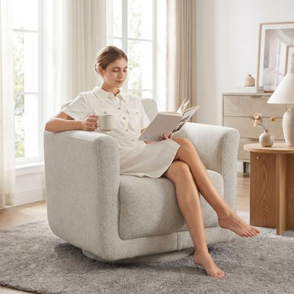 Swivel Accent Chairs Set of 2, Fully Assembled Chenille Barrel Chairs, Gray | 360° Swivel chairs set of 2, 350 lbs capacity, solid wood frame, ergonomic reading chair, modern accent chair for bedroom - color: Grey, size: Set of 2