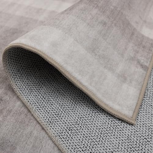Machine Washable Area Rug Runner - Living Room Bedroom Bathroom Kitchen Entryway Office - Non-Slip Baking Low Pile Stain Resistant Premium - Modern Geometric - Lyra - Beige 2'6" x 6' - color: Lyra - Beige, size: 2'6" x 6' (Rectangular)