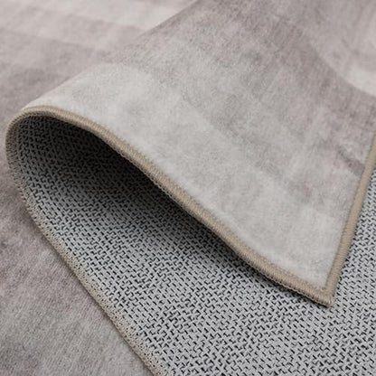 Machine Washable Area Rug Runner - Living Room Bedroom Bathroom Kitchen Entryway Office - Non-Slip Baking Low Pile Stain Resistant Premium - Modern Geometric - Lyra - Beige 2'6" x 6' - color: Lyra - Beige, size: 2'6" x 6' (Rectangular)