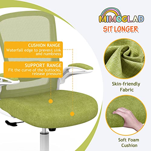 Mimoglad Ergonomic High Back Mesh Office Chair, Adjustable Lumbar Support, Thickened Seat Cushion (Modern, Green Pear) - color: Green Pear