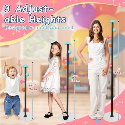 Coat Rack Freestanding Heavy Duty Metal Kids Coat Stand, 7 Round Mushroom Hooks & Sturdy Marble Quarte Base, Hanging Clothes Purse Bag Jacket for Hall Corner Office Garage Entryway (Black)