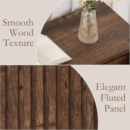 Console Tables for Entryway, Console Table with Drawers, 47In Sofa Table with Storage, Narrow Entryway Tables with 2-Tier Shelf, Farmhouse Fluted Couch Tables for Living Room, Rustic Oak - color: Rustic Oak
