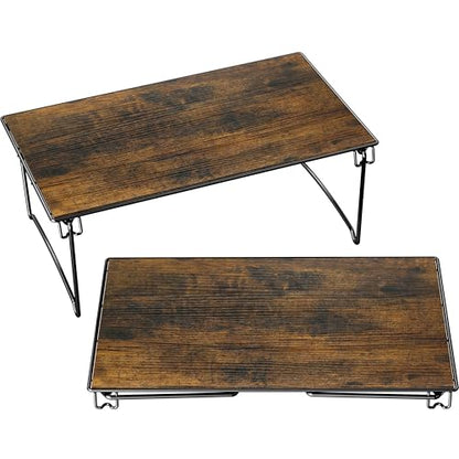 Deco Brothers Stackable Cabinet Shelf, 2 Pack, Rustic Brown - color: Rustic Brown