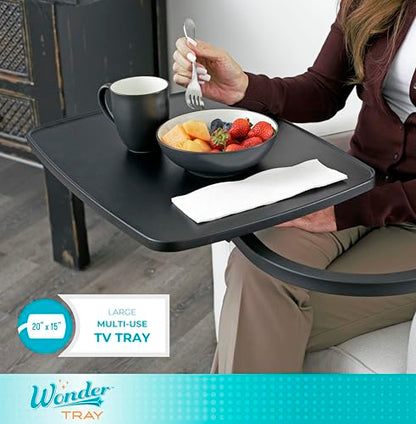 Stander Wonder Tray, Adjustable Swivel Table, Large Laptop Stand, Couch Desk, Side Tables & Gaming Bench, TV-Trays for Eating on Couches, Chairs, Recliners, Black - color: Black, size: Large