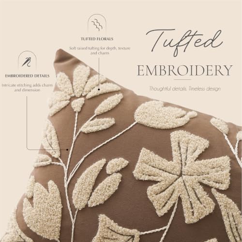 12x20 Lumbar Pillow Cover, Rectangular Brown Decorative Throw Pillowcase for Couch Sofa, Embroidered Velvet Farmhouse Accent Cushion (Cover Only) - color: Warm Brown, size: 20" x 12" (Pack of 1)