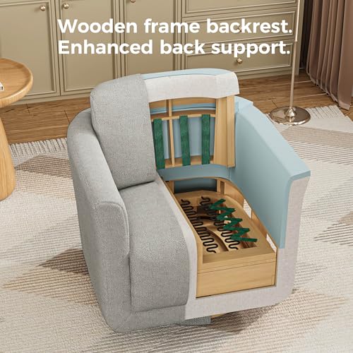 Swivel Accent Chairs Set of 2, Fully Assembled Chenille Barrel Chairs, Gray | 360° Swivel chairs set of 2, 350 lbs capacity, solid wood frame, ergonomic reading chair, modern accent chair for bedroom - color: Grey, size: Set of 2