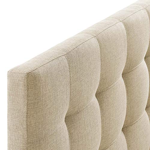 Modway Lily Tufted Linen Fabric Upholstered Queen Headboard in Beige - color: Beige, size: Queen