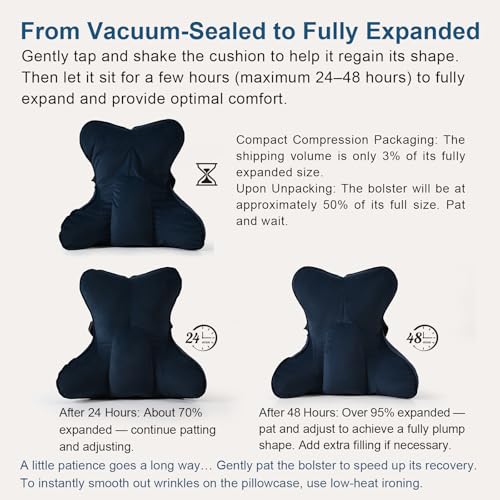 Lumbar Support Pillow(Pat. Pend) – Multi-Functional Ergonomic Back Cushion for Office Chair, Car Seat & Sofa, Reading Pillow with Firm Multi-Zone Support to Relieve Lower Back Pain,Teal Blue - color: Teal Blue