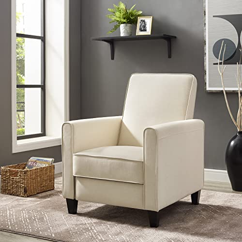Naomi Home Landon Modern Reclining Accent Chair for Living Room | Recliner Chair with Enhanced Back Support, Wide Seat, Thick Cushioning | Recliner for Small Spaces - color: Cream, style: Recliner