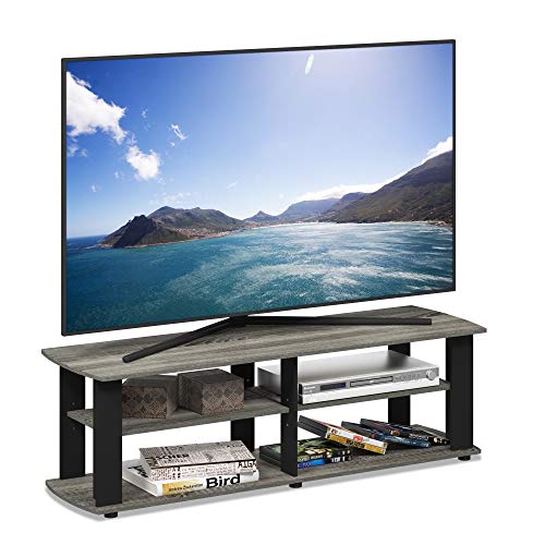 3-Tier Entertainment Center with Open Shelves Storage, TV Console for TV up to 50 Inch, Soft Edges TV Stand, for Bedroom, Living Room, French Oak - color: French Oak
