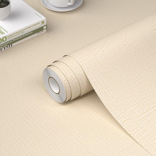 WADILE Grasscloth Peel and Stick Wallpaper 15.7in x 196.8in, Textured Contact Paper for Cabinets, Faux Linen Wall Paper Pull and Stick, Fabric Vinyl Wallpaper Self Adhesive Beige | Textured contact paper, Faux linen, Vinyl material, Cabinets, Self adhesiv