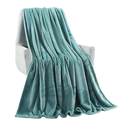 TASTHROW Large Flannel Fleece Throw Blanket, 50×70 Inch - Bluishgreen | Cozy Lightweight Thick Blanket - All Seasons Suitable for Women, Men and Kids - color: Bluishgreen, size: 50"x70"
