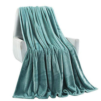 TASTHROW Large Flannel Fleece Throw Blanket, 50×70 Inch - Bluishgreen | Cozy Lightweight Thick Blanket - All Seasons Suitable for Women, Men and Kids - color: Bluishgreen, size: 50"x70"