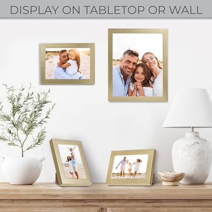Sheffield Home 4 Piece Gallery Wall Frame Set, 8x10 Inch, 5x7 Inch, and 4x6 Inch, Gold - color: Gold, size: 8x11, 5x7, 4x6 Inch