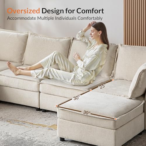 HULALA HOME Backrest Cushion for Sectional Sofa Couch, Beige - color: Beige, size: Backrest Cushion