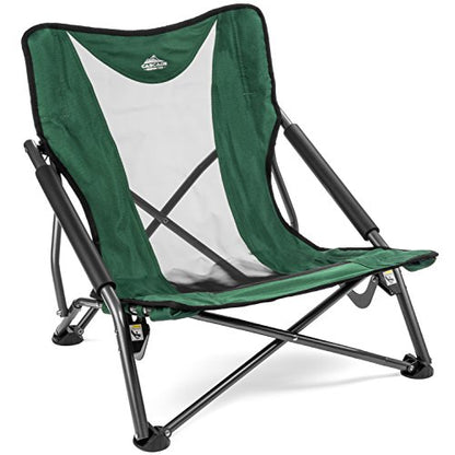 Cascade Mountain Tech Folding Camp Chair for Camping, Beach, Picnic, Barbqeues, Sporting Events with Carry Bag - color: Green