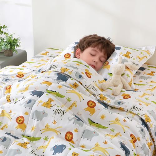 MICORAL Wild Animal Twin Comforter Set for Boys/Girls, 2 Piece Soft Brushed Microfiber Kids Bedding Set, All Season Comforter Set Washable - color: Wild Animal, size: Twin/Twin XL