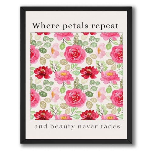 ALPINE INK CO. Floral Pattern Poster - Romantic Botanical with Inspirational Text - Elegant Rose Design Wall Decor for Home Office - Cottage Garden Style Artwork - 8x10 Unframed Print - color: Style-20, size: 8"L x 10"W