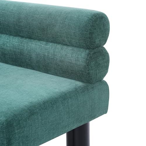 Christopher Knight Home Wally Fabric Upholstered Dining Bench, Long Dining Room Chair, Wooden Entryway Bench, Bedroom End of Bed Bench, Teal Green+Black - color: Teal Green+black