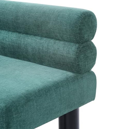 Christopher Knight Home Wally Fabric Upholstered Dining Bench, Long Dining Room Chair, Wooden Entryway Bench, Bedroom End of Bed Bench, Teal Green+Black - color: Teal Green+black