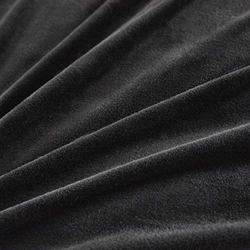 Faux Fur Velvet Fluffy Bedding Duvet Cover Set Down Comforter Quilt Cover with Pillow Shams, Ultra Soft Warm (Black, Queen) - color: Black, size: Queen