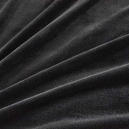 Faux Fur Velvet Fluffy Bedding Duvet Cover Set Down Comforter Quilt Cover with Pillow Shams, Ultra Soft Warm (Black, King) - color: Black, size: King